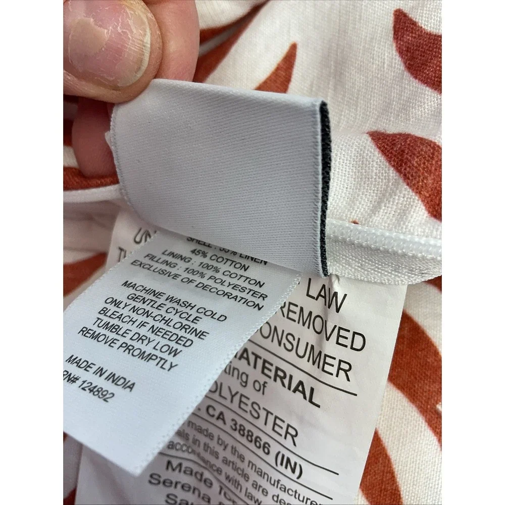 SERENA & LILY 4-PC QUEEN BEDDING BUNDLE Rust Orange Granada Euro hotel Duvet